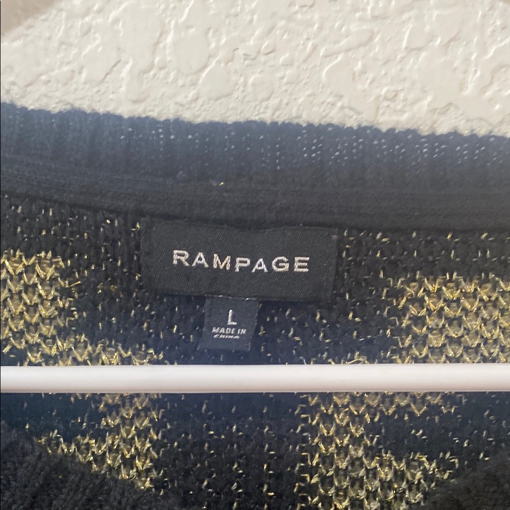 Rampage Black and Gold Sweater